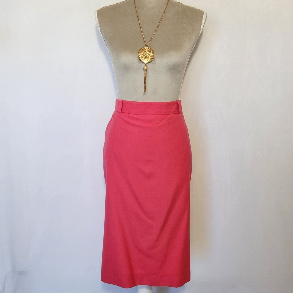 Oscar de La Renta Vintage Women's Size 10 Pink Zip Close Lined Pencil Skirt - Picture 2 of 12